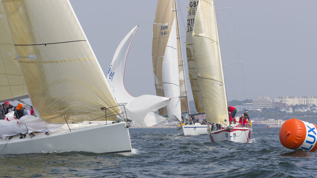 Close racing at the VPRS National Championships at the 2018 International Paint Poole Regatta. Photo courtesy of Ian Roman Photography