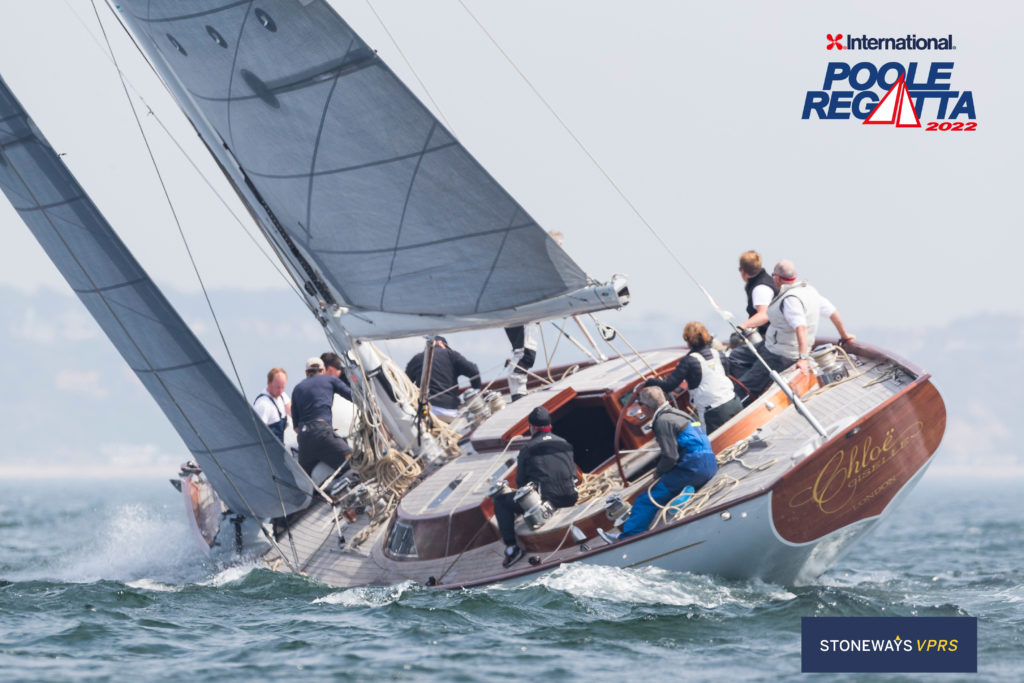 Close up of Chloe Giselle racing under the VPRS Rating Class in the 2018 Poole Regatta