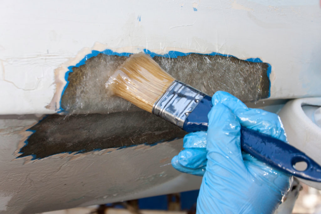 GRP repair to a motorboat