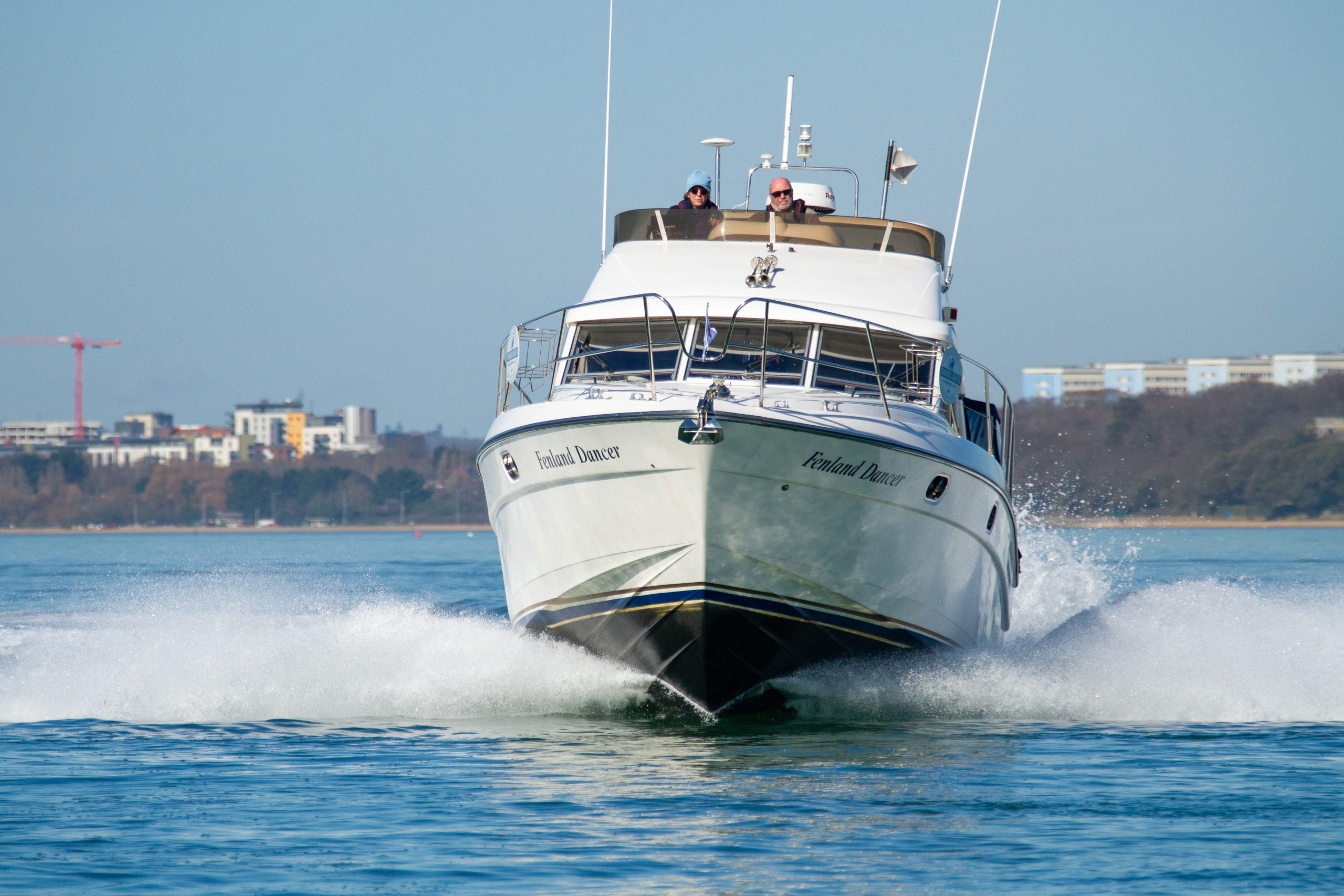 Motorboat cruising on Southampton Water