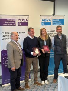 Keith Lovett and Lucy Goff receiving Industry Awards from the YDSA Chair; Tim Barker and ABYA Chair; Chris Ibbotson.